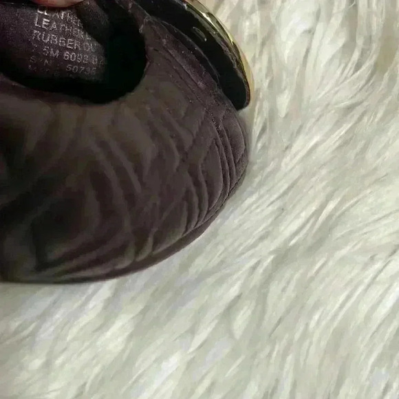 Tory Burch Women's Quilted Minnie Flats, Port, Red, Purple, 7.5M - Picture 9 of 12